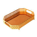 Deco Gold Metal Rectangular Serving Tray Set of 2 Pcs 34*24.50/30*39.5 cm