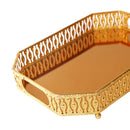 Deco Gold Metal Rectangular Serving Tray Set of 2 Pcs 34*24.50/30*39.5 cm
