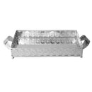 Silver Metal Rectangular Serving Tray Set of 2 Pcs 35*25/40*30 cm