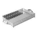 Silver Metal Rectangular Serving Tray Set of 2 Pcs 35*25/40*30 cm