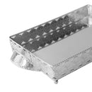 Silver Metal Rectangular Serving Tray Set of 2 Pcs 35*25/40*30 cm