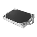 Silver Metal Rectangular Serving Tray Set of 2 Pcs 35*25/40*30 cm