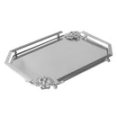 Deco Silver Metal Rectangular Serving Tray Set of 2 Pcs 36*26+41*31 cm