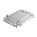 Deco Silver Metal Rectangular Serving Tray Set of 2 Pcs 36*26+41*31 cm