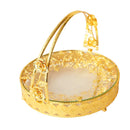 Deco Gold Metal Round Fruit Basket