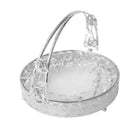 Deco Silver Metal Round Fruit Basket