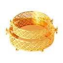 Deco Gold Metal Round Fruit Basket Set of 2 Pcs