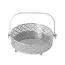 Deco Silver Metal Round Fruit Basket Set of 2 Pcs