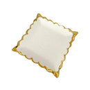 Rectangle Ceramic Plate Gold Rim Serving Dish 15X15X2 cm