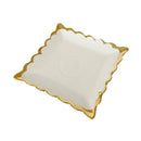 Rectangle Ceramic Plate Gold Rim Serving Dish 15X15X2 cm