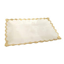 Oval Ceramic Plate Gold Rim Serving Dish  35.5X22X3 cm