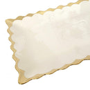 Oval Ceramic Plate Gold Rim Serving Dish  35.5X22X3 cm