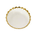 White Ceramic Gold Rim Tableware Round Serving Dish Bowl 21X21X.5 cm
