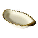 Oval Ceramic Plate Gold Rim Serving Dish 27.5*17*4.8 cm
