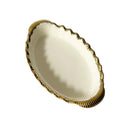 Oval Ceramic Plate Gold Rim Serving Dish 27.5*17*4.8 cm