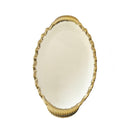 Oval Ceramic Plate Gold Rim Serving Dish