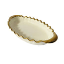 Oval Ceramic Plate Gold Rim Serving Dish