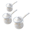 Turkish Metal Coffee Pot with Handle Set of 3 Pcs 8cm/11cm/12 cm