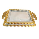 Stainless Steel Rectangular Serving Tray Set of 2 Pcs 35*25/42*30 cm