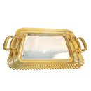 Stainless Steel Rectangular Serving Tray Set of 2 Pcs 35*25/42*30 cm