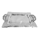 Stainless Steel Rectangular Serving Tray Set of 2 Pcs 35*25/46*35 cm