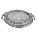 Stainless Steel Oval Serving Tray Set of 2 Pcs 35*26/45*32 cm