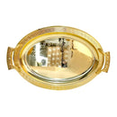 Stainless Steel Oval Serving Tray Set of 2 Pcs 35*26/45*32 cm