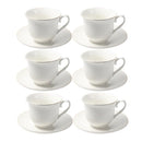 Ceramic Tea Cup and Saucer Set of 6 Pcs Abstract Print 200 ml