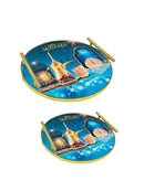 Ramadan Deco Food Tray Rectangle Eid Serving Tray Set of 2 Pcs 31*39/24*33 cm