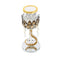 Home Decor Crystal Glass Champagne Gold Table Top Candleholder 22 cm