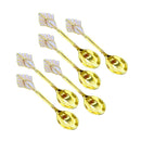 Stainless Steel Gold Swan Spoon Set Cutlery Holder Set of 6 PCs 15 cm Utensils