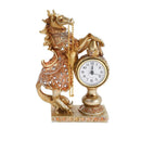 Sculpture Statue Resin Figurine Horse Deco Clock Metallic Gold Color 25*16*6.5 cm