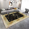 Cliver Thunder Black Mosaic Base Machine Woven Indoor Area Rug Carpet Black Gold with Greek Key Design Border 160*230 cm