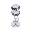 Crystal Glass Black Silver Table Top Candleholder 26.5 cm