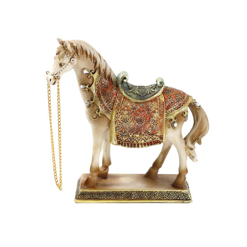 Sculpture Statue Resin Figurine Horse Deco Metallic Gold Color 16*7*16 cm