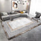 Exclusive Luxury Elegant Artistic Design Machine Woven Indoor Area Rug Carpet Satin Grey with Abstract Borders 160*230 cm