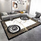 Contemporary Geometric Print Design Machine Woven Indoor Area Rug Carpet Marble White with Champagne Border 160*230 cm