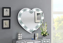 Home Decor  Console Table and Mirror Set with LED Light Crushed Diamond Finish 120*38*80/90*90*2 cm