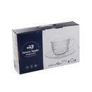 Lead Free Glass Tea Cup Set with Saucer of 6 pcs 190 ml