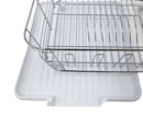 Dish Rack with White Plastic Tray and Cup Holder Chrome Plated High Quality 37*32*13 cm