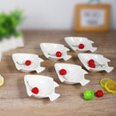 Fish Shaped Ceramic Dessert Bowl Dish Set of 6 6.25 inch