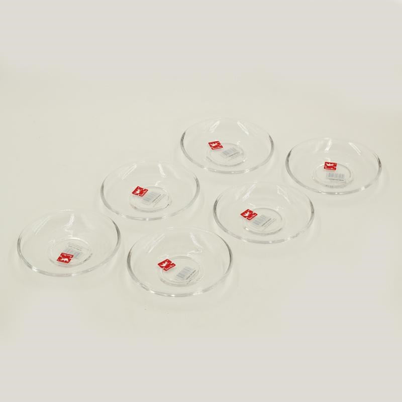 Glass Saucer Set of 6 13 cm Diameter