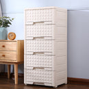 Knockdown 5 Drawer Storage Cabinet Off White 42*37*95 cm