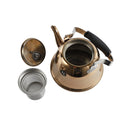 Stainless Steel Gold Plated Tea Pot Kettle 1 Litre