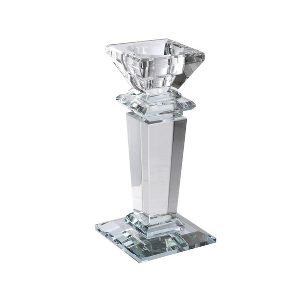 Home Decor Crystal Glass Candlestick Holder 24*8 cm