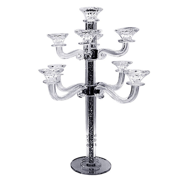Home Decor Crystal Glass Candlestick Holder 9 arms 60 cm