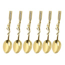 Gold Plated Deco Coffee Spoon Set of 6 Pcs 11 cm Utensils