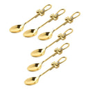 Gold Plated Deco Coffee Spoon Set of 6 Pcs 11 cm Utensils