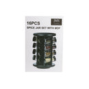 Revolving Spice Rack Herb Carousel Set of 16 Pcs