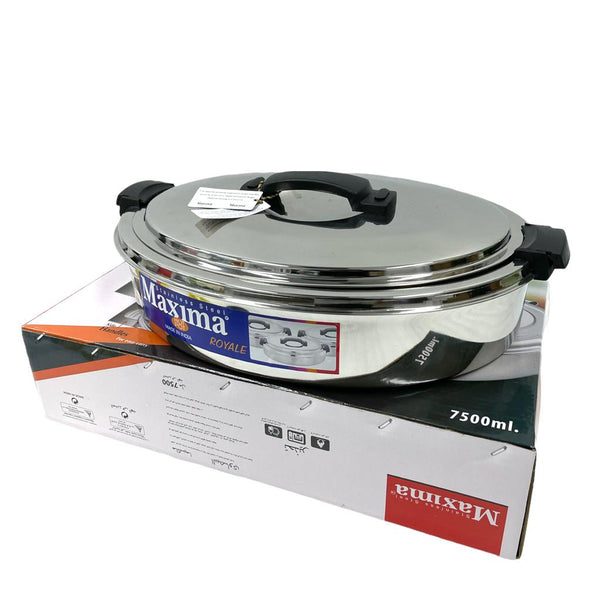 Stainless Steel Maxima Hot Pot Royale Food Warmer Oval Plastic Handle 7500ml